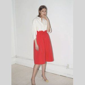 Studio Nicholson Bird Pants, paperbag wide leg in bright red